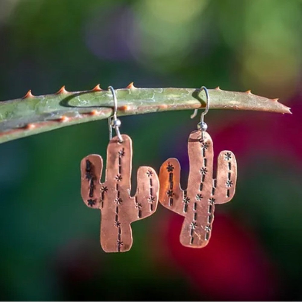 Handmade Copper Saguaro Earrings
